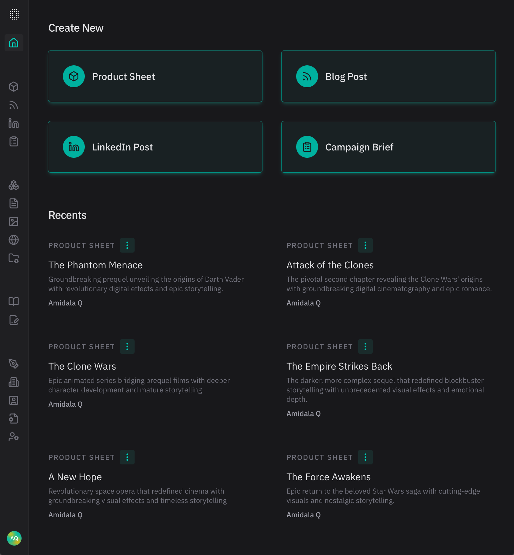 Screenshot of Home Screen.